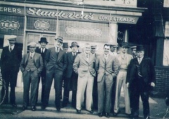 George Bacon, Everatt Bacon, John Bacon -- Left: John (Jack) Bacon, Third from right: Everatt Bacon Right with pipe: George Bacon
Photograph courtesy of the family of George and Mary Bacon
<a href="https://familyhistoryjournal.com/?s=george+everatt+john+bacon">Read more...</a>